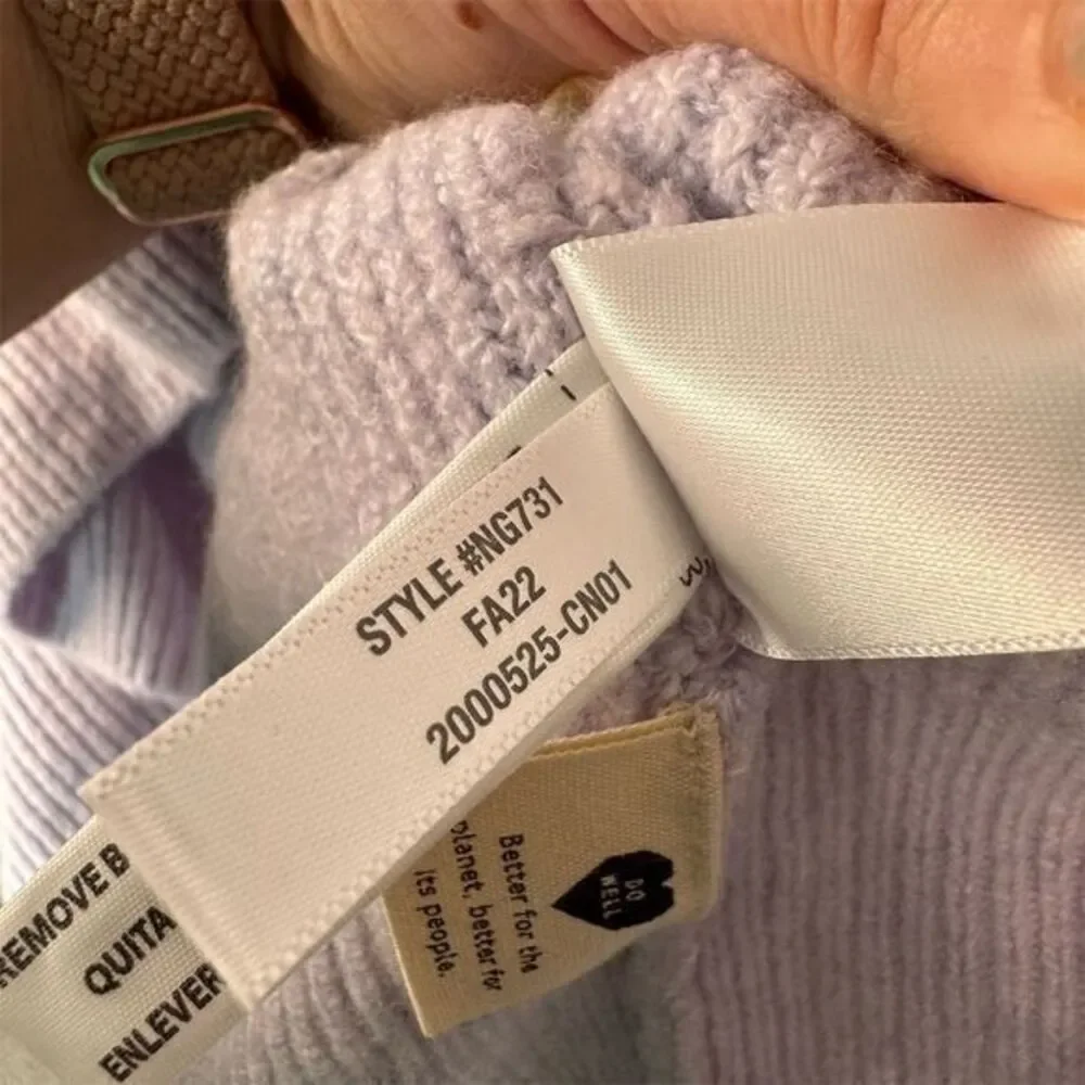Madewell Lilac Square-Neck Wool Pullover Sweater Coziest Yarn‎ Size Large